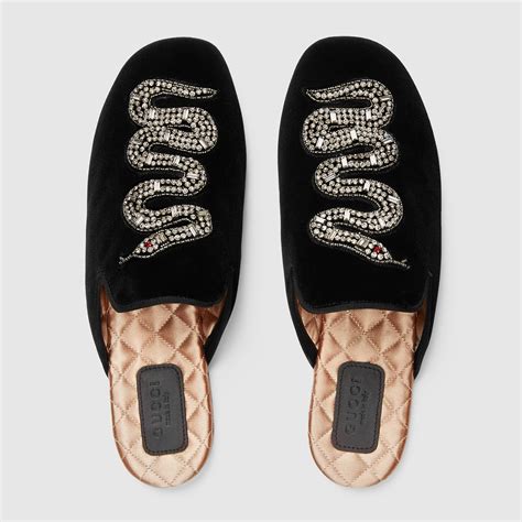 gucci snake velvet loafers